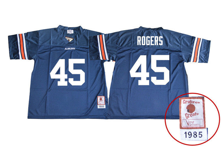 Men's Auburn Tigers #45 Jacob Rogers 1985 Throwback Navy College Stitched Football Jersey